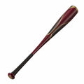 Bate de béisbol rojo y dorado con grip antideslizante