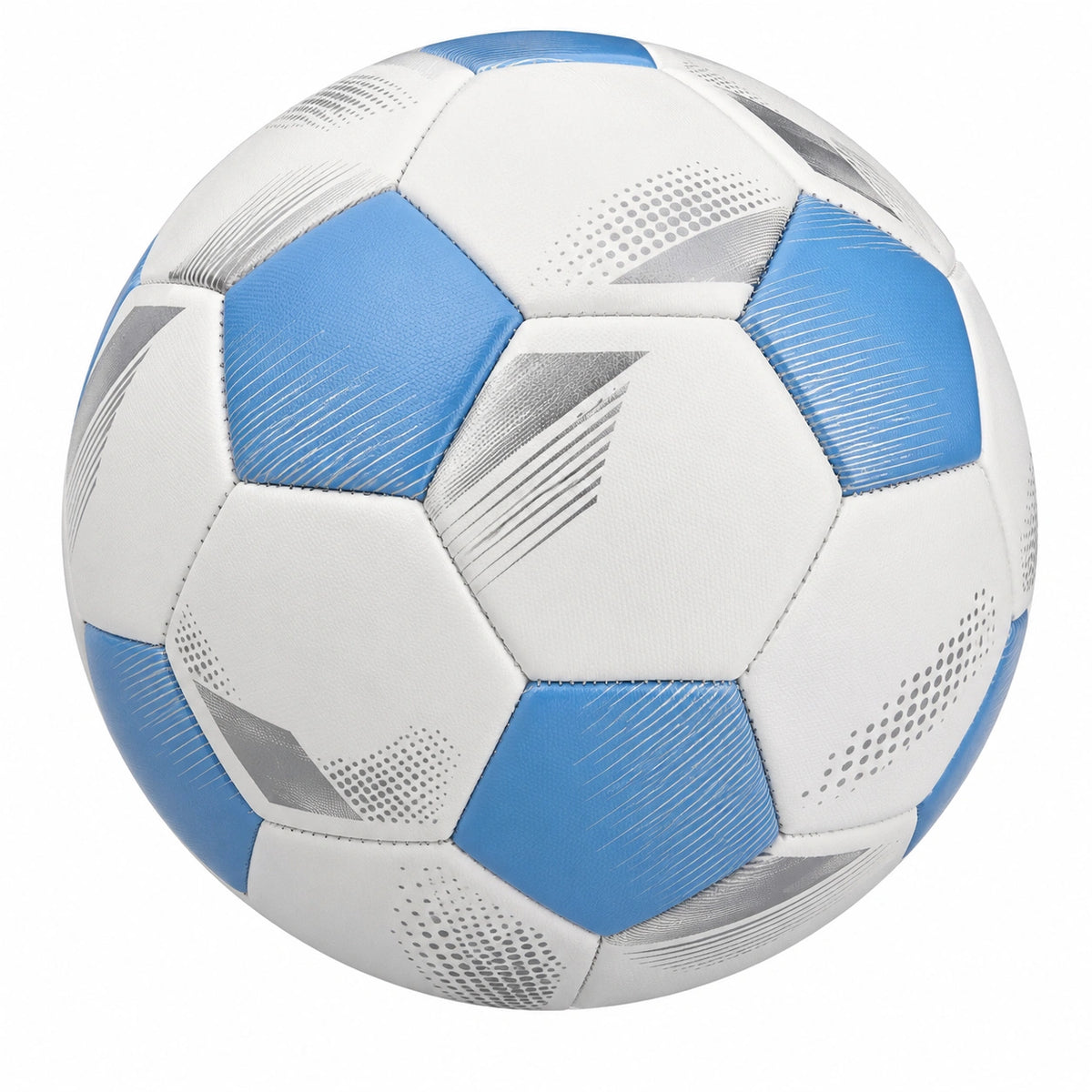Balón de fútbol azul y blanco para césped natural y artificial