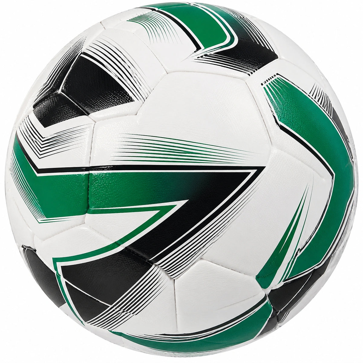 Balón de fútbol tamaño 5 verde, blanco y negro