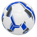 Balón de fútbol blanco, azul y negro de 22 cm