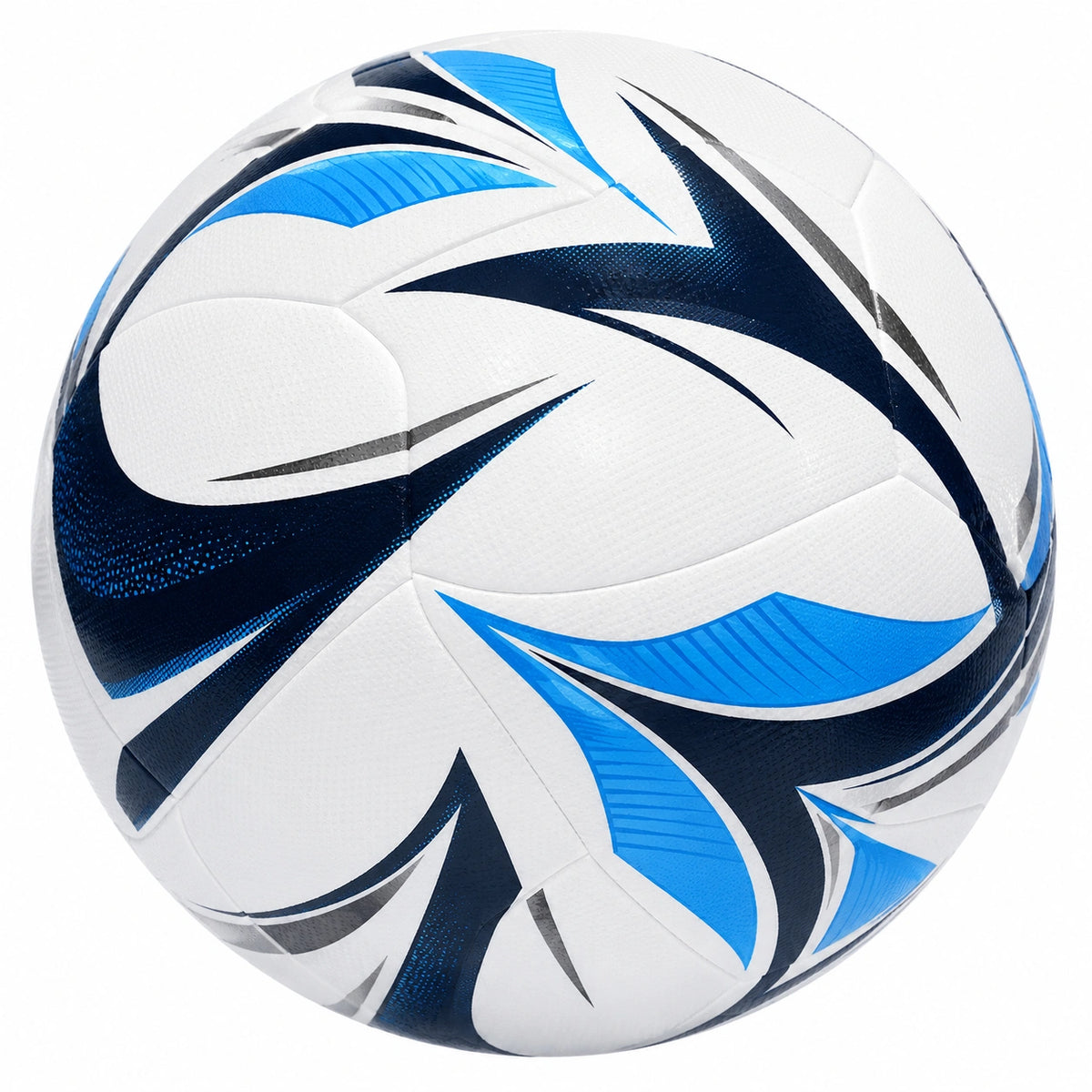 Balón de Fútbol Profesional Blanco y Azul con Diseño Moderno