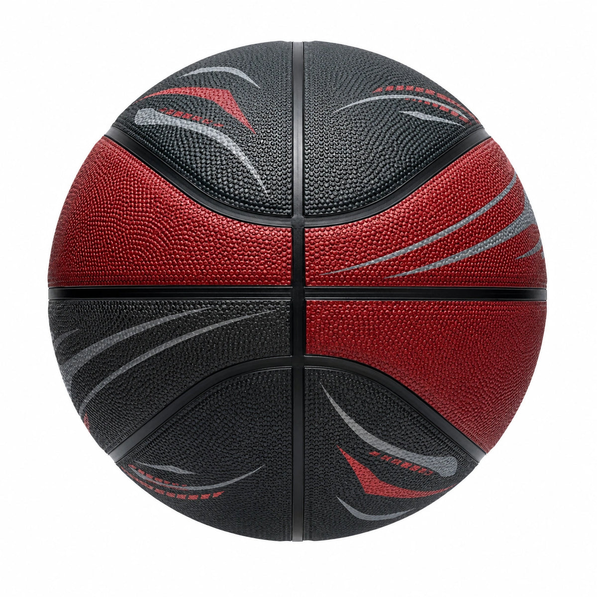Balón de baloncesto negro y rojo para interiores y exteriores
