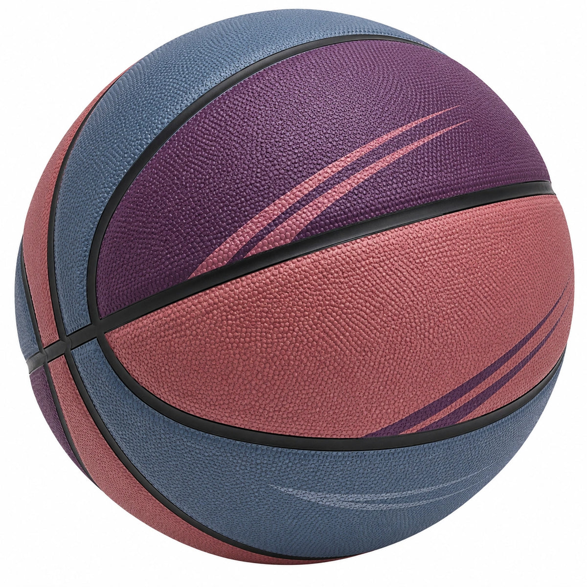 Balón de baloncesto azul, morado y rosa para interiores y exteriores