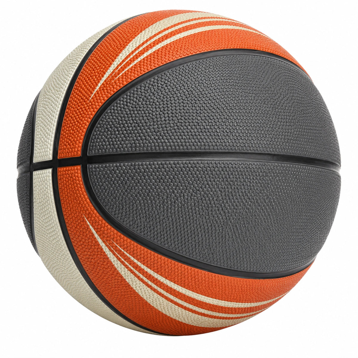 Balón de Baloncesto Negro, Naranja y Blanco para Cancha Interior/Exterior
