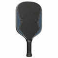 Pala de pickleball profesional negra y azul con mango ergonómico