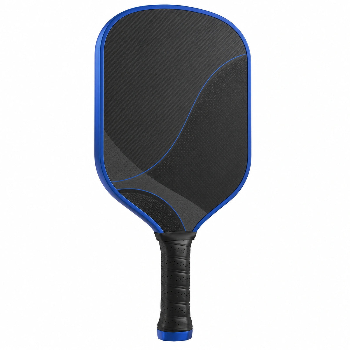 Pala de Pickleball Negra y Azul con Diseño Ergonómico