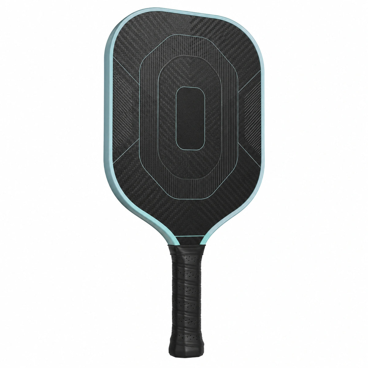 Paleta de Pickleball Negro y Azul con Fibra de Carbono