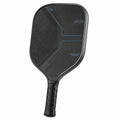 Pala de pickleball negra con detalles azules