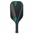 Pala de Pickleball Negra con Detalles en Azul y Núcleo de Polímero