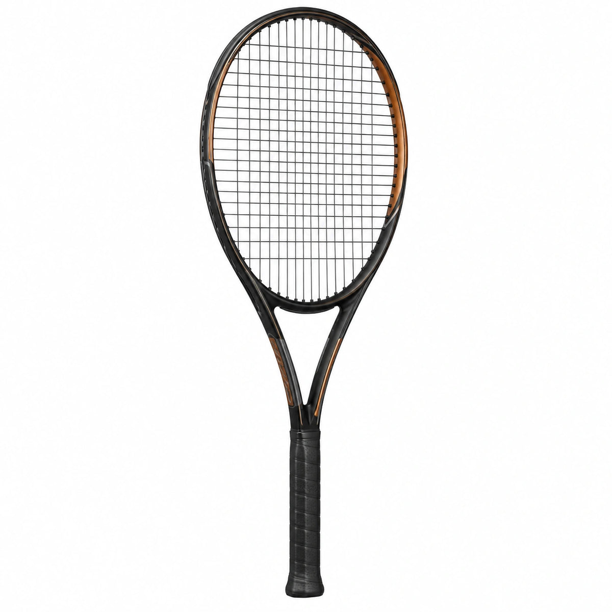 Raqueta de tenis para adulto 68.5 cm negra y anaranjada